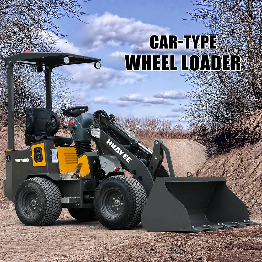 HUAYEE WHY1000 Mini Wheel Loader | 1000kg Lifting Capacity | Perkins 403J-11 Diesel Engine | EU Stage V & EPA Tier 4 Final