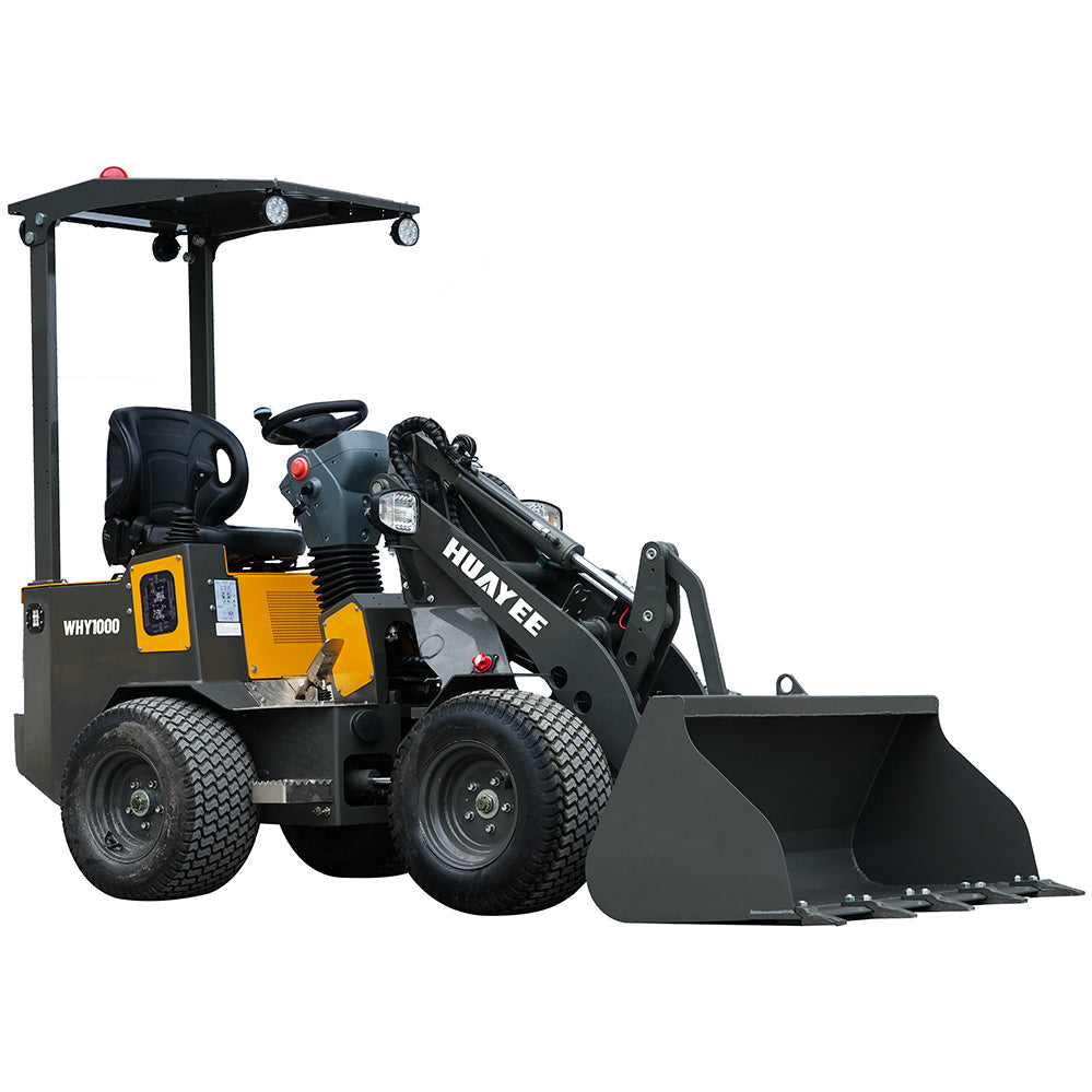 HUAYEE WHY1000 Mini Wheel Loader | 1000kg Lifting Capacity | Perkins 403J-11 Diesel Engine | EU Stage V & EPA Tier 4 Final