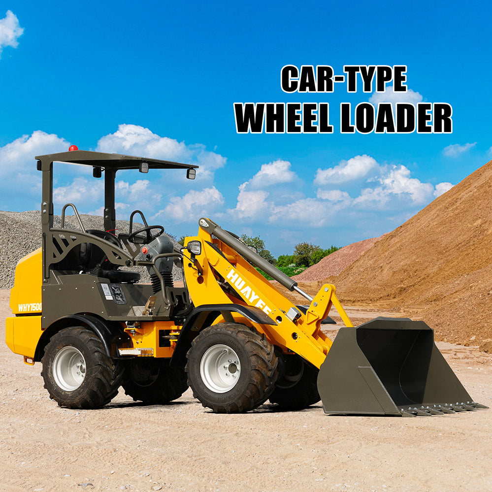 HUAYEE WHY1500 Mini Wheel Loader | Kubota D1703 Engine | 1200kg Lifting Capacity | EU Stage V & EPA Tier 4 Final
