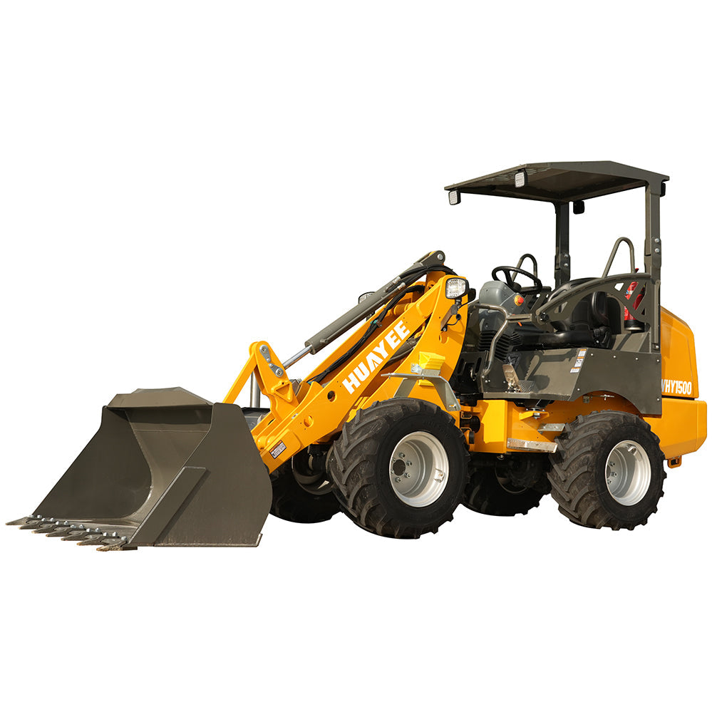 HUAYEE WHY1500 Mini Wheel Loader | Kubota D1703 Engine | 1200kg Lifting Capacity | EU Stage V & EPA Tier 4 Final