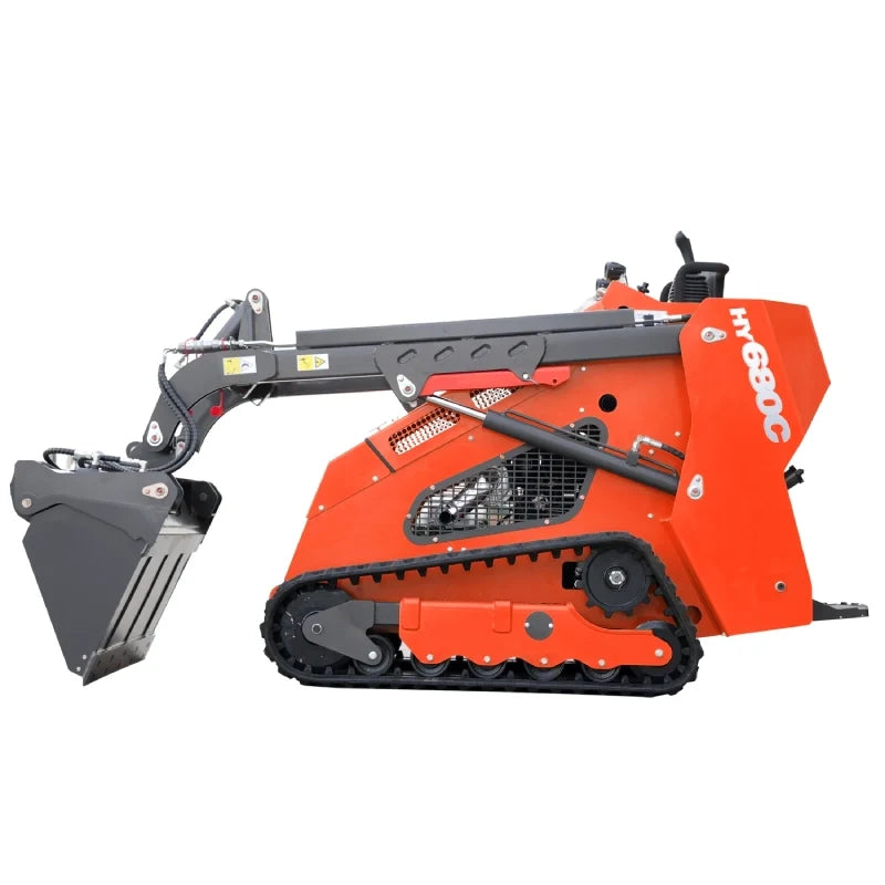 HUAYEE HY680C | HUAYEE Multi-Functional Stand-on Mini Skid Steer Loader with 25 hp Kubota Engine