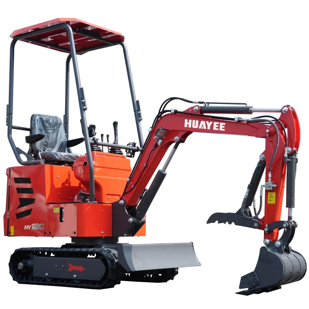 HUAYEE HY12C | Mini Excavator - Hydraulic Thumb Clamp, 13.5HP B&S Engine Gas Powered