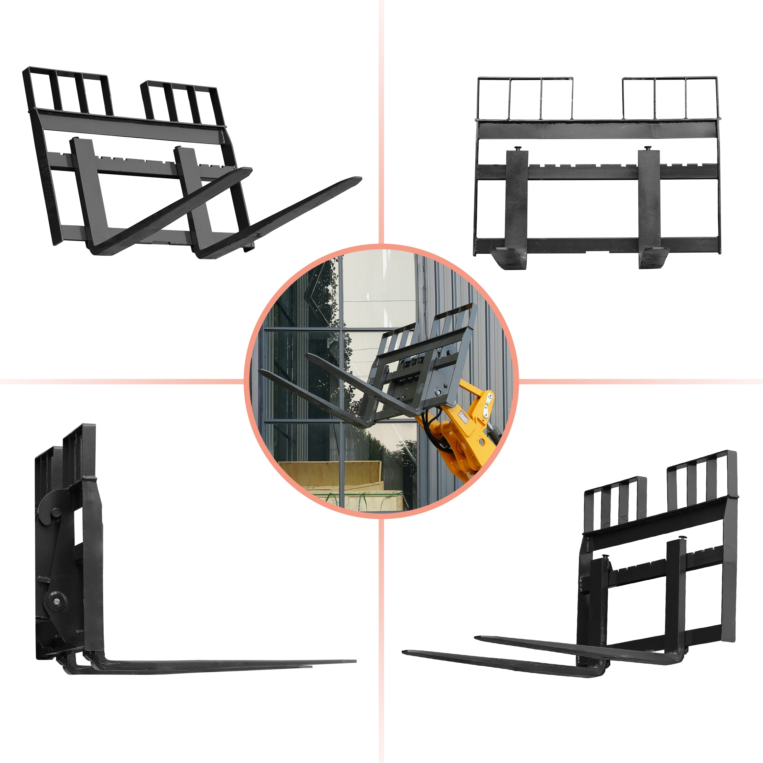 Pallet Fork Attachment for WHY500 & WHY1000 Wheel Loaders | HUAYEE WHY-1