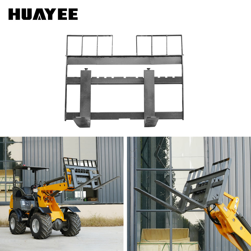 Pallet Fork Attachment for WHY500 & WHY1000 Wheel Loaders | HUAYEE WHY-1