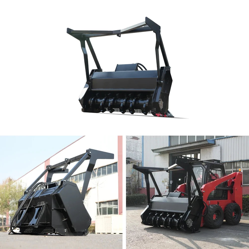 87 Inch Skid Steer Forestry Mulcher Attachment Suits HY1025C/HY1050C/HY1065C Mini Skid Steer Loaders | HUAYEE HYL08