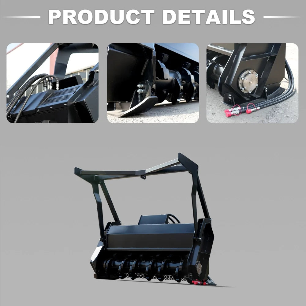 87 Inch Skid Steer Forestry Mulcher Attachment Suits HY1025C/HY1050C/HY1065C Mini Skid Steer Loaders | HUAYEE HYL08