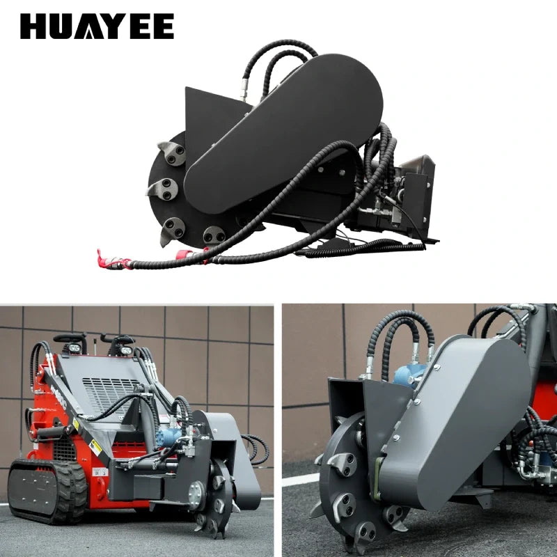 Swing Head Stump Crusher Attachment for Mini Skid Steer Loaders | HUAYEE HYS14