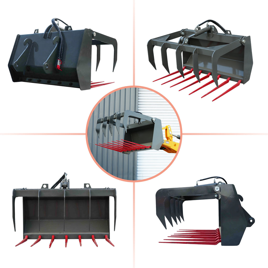 Grapple Fork Attachment for WHY1500 Wheel Loader | Log & Brush Grapple | HUAYEE WHY-5