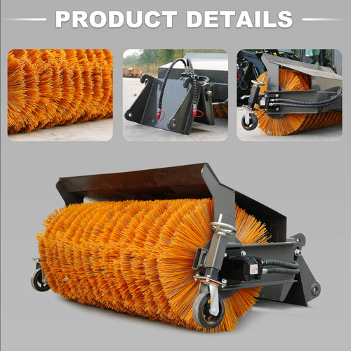 HUAYEE WHY-8 Floor Sweeper Attachment for WHY1500 Wheel Loaders